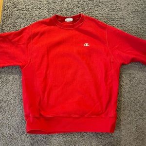 Red champion crewneck sweatshirt, Size medium!